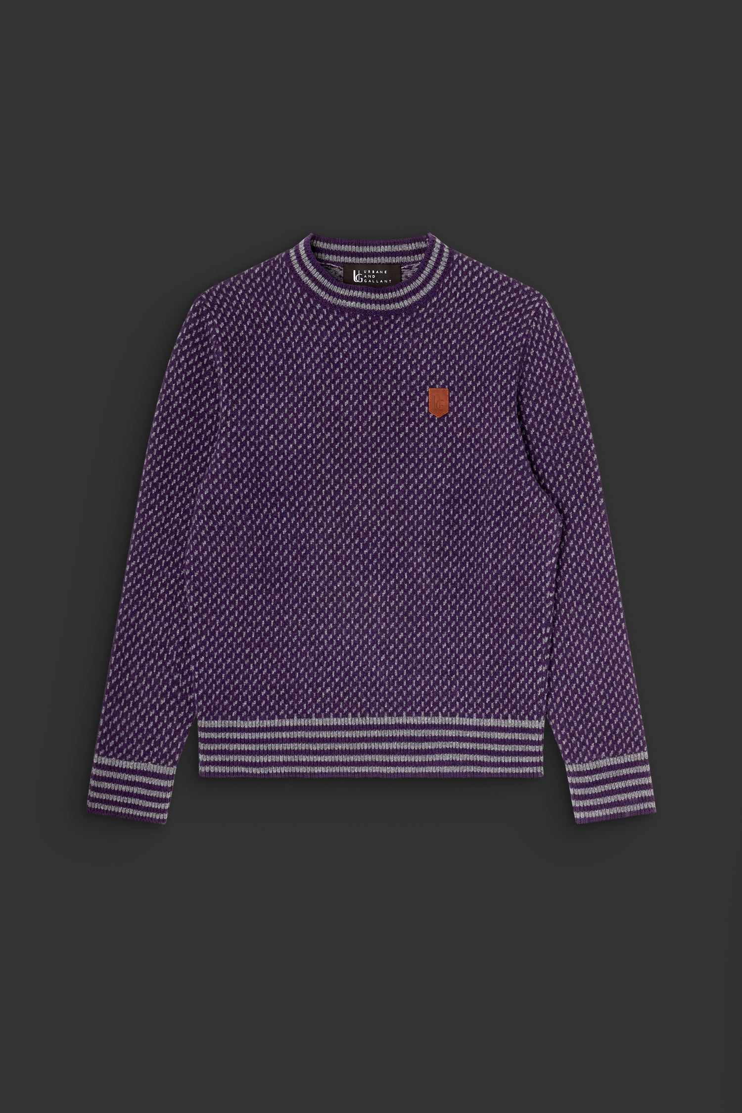 Frederick Sweater Purple w/stone contrast