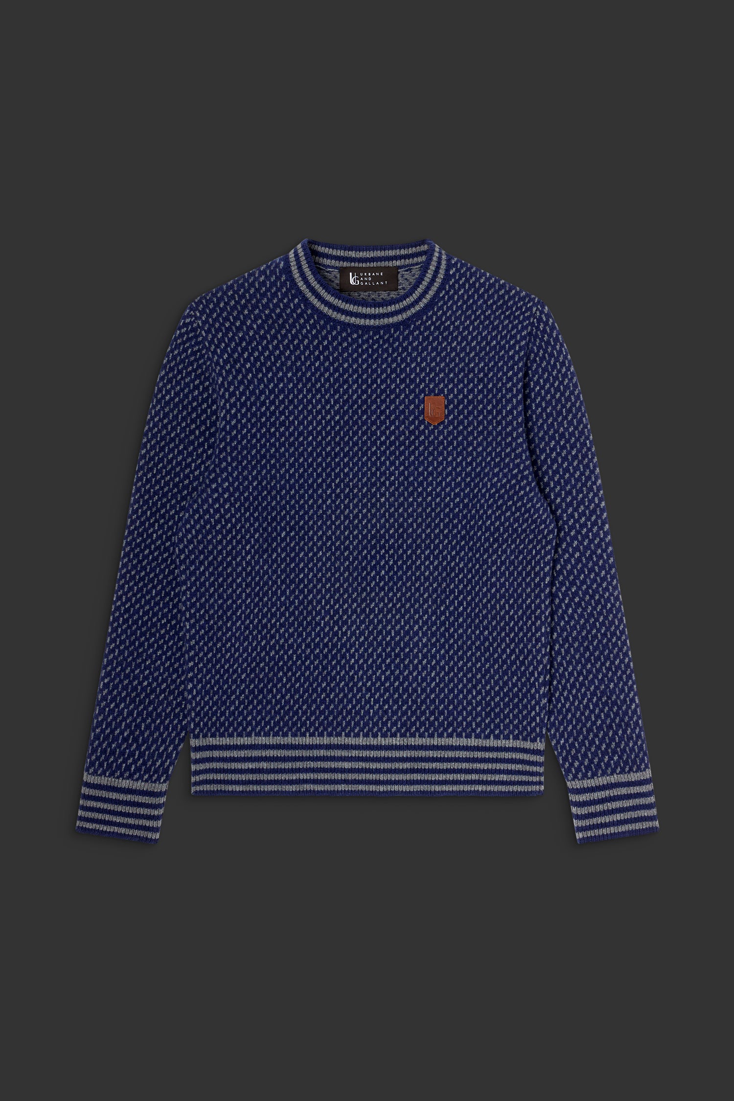 Frederick Sweater Navy w/stone contrast