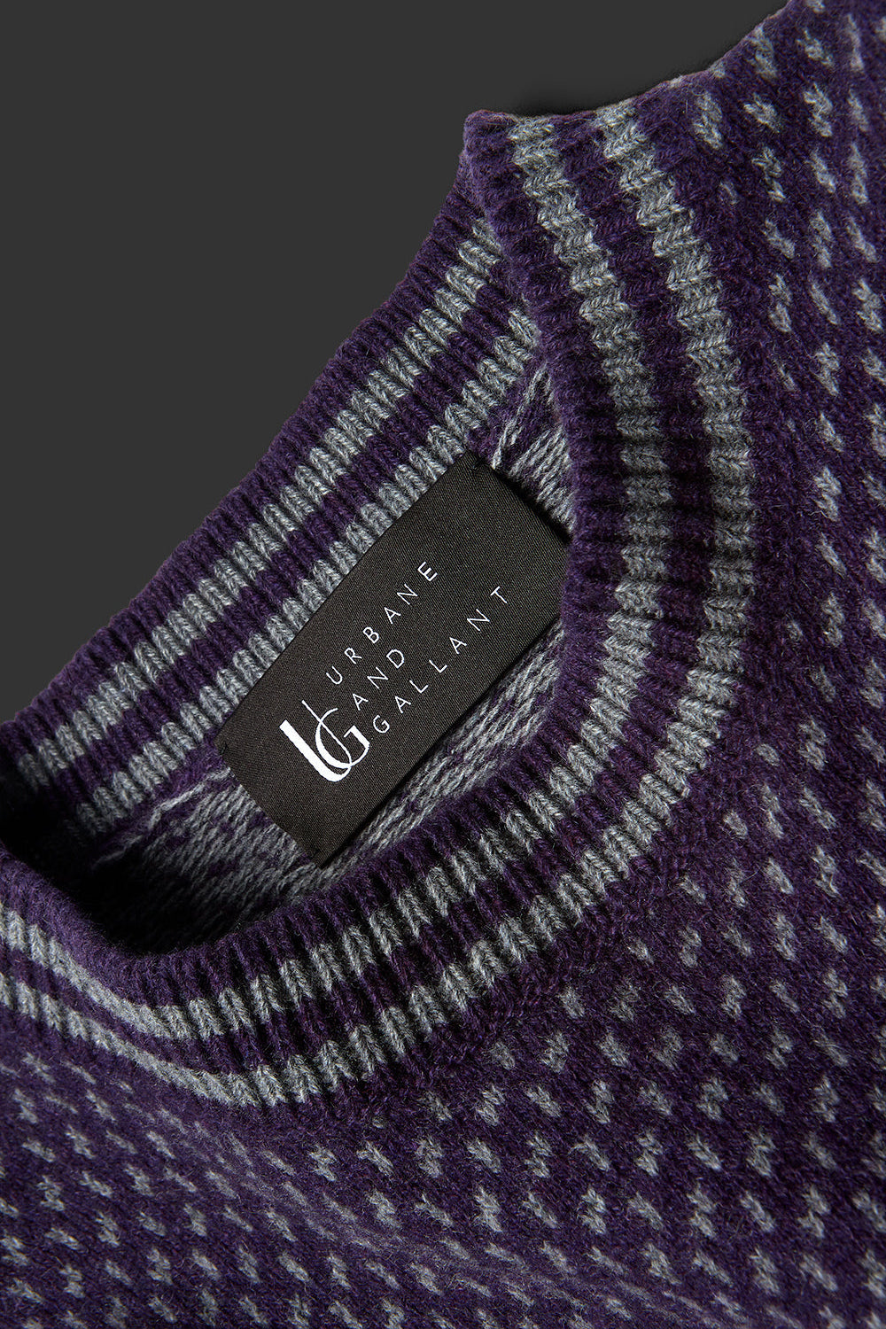 Frederick Sweater Purple w/stone contrast